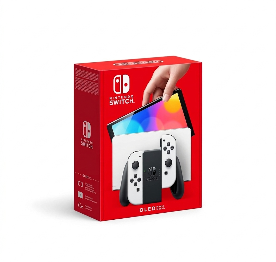 Nintendo Switch OLED White – 64GB with complete Joy-Con controllers